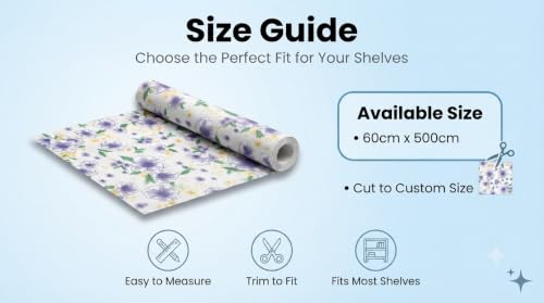 Image of Dribble (60cm X 500cm) Eva Shelf Liner Mat Roll, Non Slip Drawer & Cabinet Liner for Kitchen, Waterproof Oilproof Washable Fridge Mat, Anti Skid Multipurpose Mat (Spring Lavender Purple)