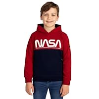 United Labels NASA Hoodie for Boys - Children's Hooded Pullover with Hood Sweatshirt Red/Blue, red/blue, 122-128