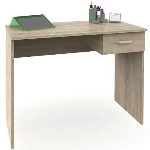 briebe Tavolo scrivania per computer piccolo, 75 x 90 x 50 cm (altezza x larghezza x profondità), 1 cassetto, ufficio, camera dei giovani, desk, toeletta, prakt rovere cambrian