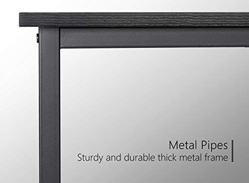 CubiCubi Computer Desk 32" Study Writing Table for Home Office, Modern Simple Style PC Desk, Black Metal Frame, Pure Black