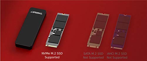 Carcasa M.2 NVMe SSD a USB 3.1 negra miniatura 5