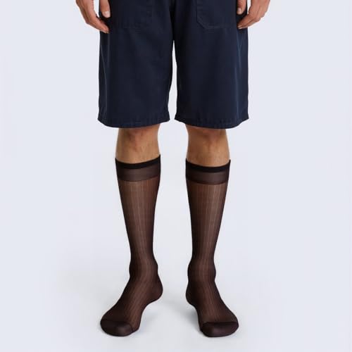 Cityelf 5 Pack Men Silky Socks Sheer Men Dress Socks Ultra Thin Nylon Sox Summer Cool Crew Socks3