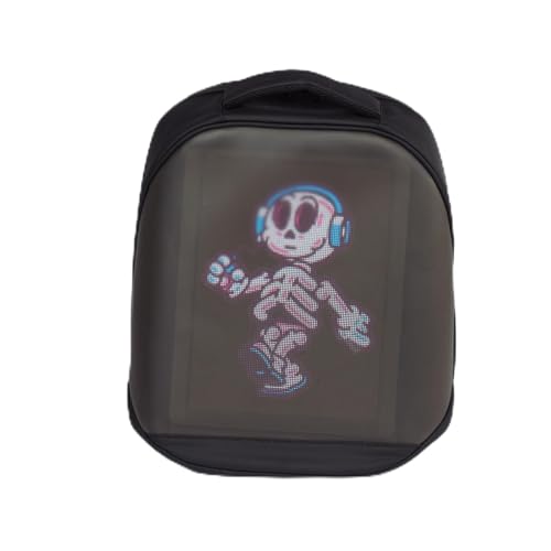 Mochila LED Personalizável Bluetooth Inteligente Display Digital para Imagens e Textos Criativos (Rosa - Tela de 25x25 cm)