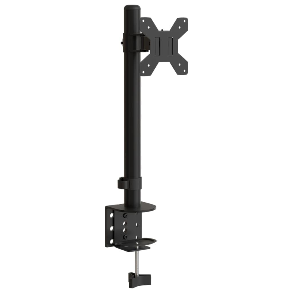 Supporto per monitor nero in acciaio VESA 75 100 mm, regolabile in altezza, orientabile, inclinabile, girevole, per schermi da 13-32 pollici, fissaggio stabile, universale, per ufficio