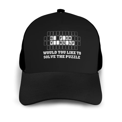 Hilarious Fortune Wheel Go Fuck Yourself Graphic Bonnets Curved Brim Mesh Baseball Cap Casual Sun Hat Unisex3