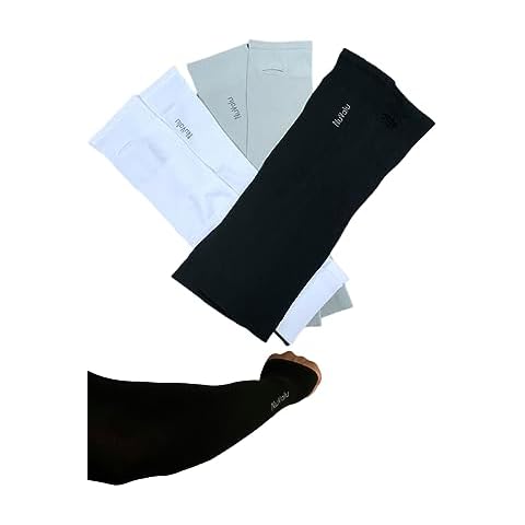 NuValu [3 Pair Cooling UV Sun Protection Arm Compression Sleeves - Protective Arm Sleeves for Men & Women, for Outdoor Activities, Playing Golf, Tennis, Football, Tattoo Cover Up - Assorted Colors Cover