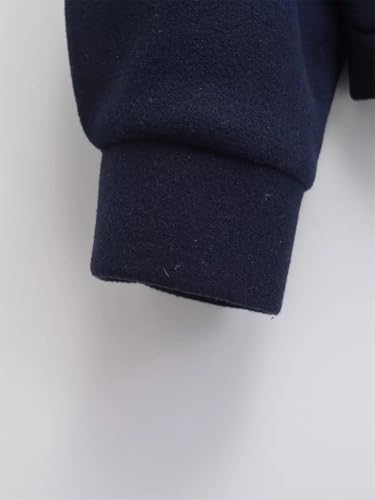 Chic Navy Blue Women's Loose-Fit Woolen Jacket with Pockets for Effortless Style - Image 5