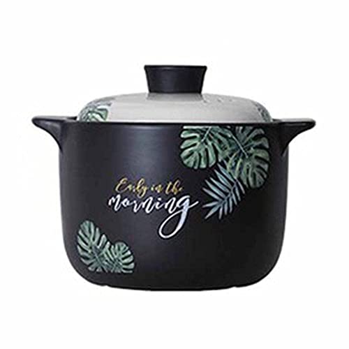 ZHANGXABN Olla de cerámica para cocinar, cazuela de Terracota, cazuela de cerámica de Barro con Tapa, Resistente a Altas temperaturas para Uso doméstico, 6 l (S)