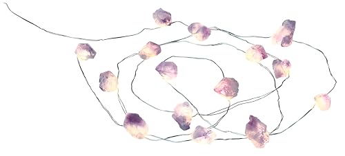 moses. Omm for you Energiestein-Lichterkette, Leuchtkette mit 20 Amethysten und Timer-Funktion, Energiestein-Deko für zuhause, Yoga- und Meditationsraum, Lila