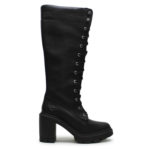 Timberland Women's Allington Heights 14 Inch Lace Up Boot, Jet Black, 11 Wide