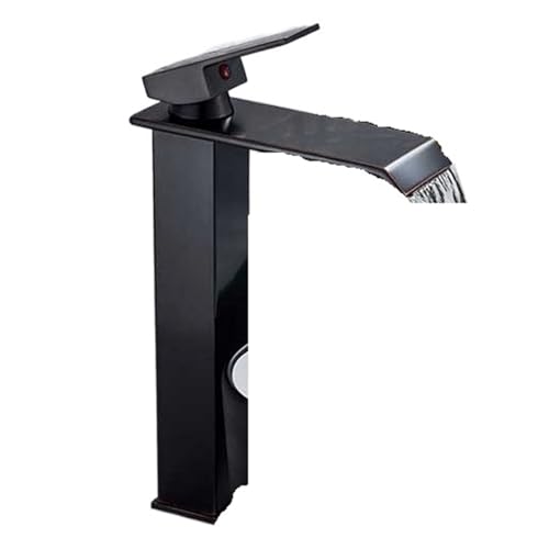 Robinet de salle de bain carré belle robuste mitigeur moderne chrome et noir
