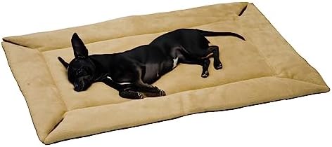 K&H Pet Products Self-Warming Crate Pad, Warming Dog Crate Bed, Machine Washable Dog Crate Mat, Tan X-Small 14 X 22 Inches