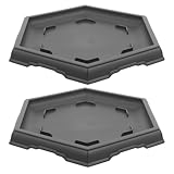 Tofficu 2 Platillos Hexagonales para Plantas Grandes Bandejas de Drenaje de Plástico Resistentes Bandejas para Macetas de Interior y Exterior para Bonsáis y Jardinería