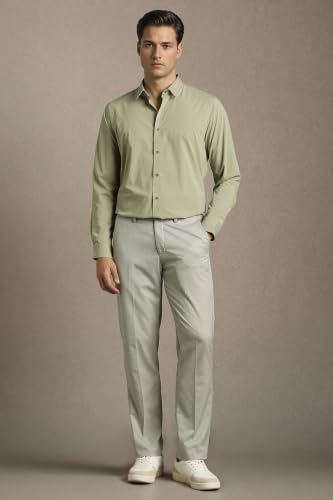 Image of Louis Philippe Men's Slim Fit Bamboo Blend Sustainable Stretch Young Formal Shirt