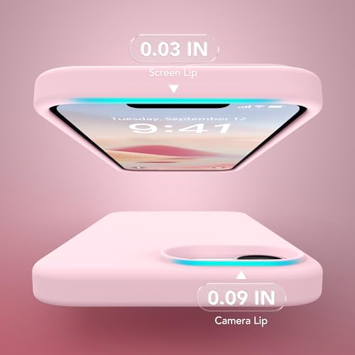 Image of Magnetic for iPhone 17e /iPhone 16e Case, Compatible with MagSafe, [Soft Anti-Scratch Microfiber Lining] Slim Silicone Shockproof Protective Phone Case for iPhone 17e /16e 6.1 inch, Chalk Pink