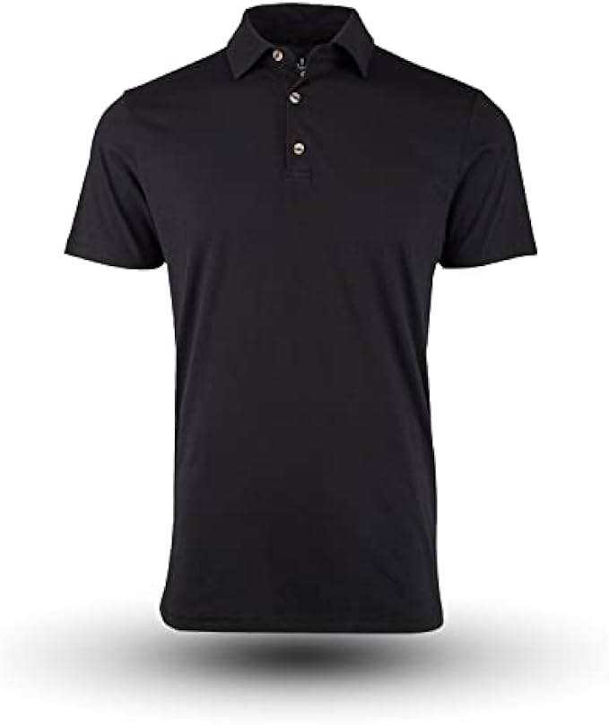 Fresh Clean Threads Black Torrey Polo for Men - Soft and Fit Mens Polo - Soft Cotton Poly Blend Pre Shrunk Premium Polo