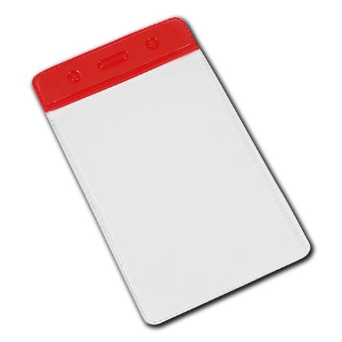 Identity-Plus: Red Topped Portrait Vinyl Plastic ID Card Badge Pass Holder (5)