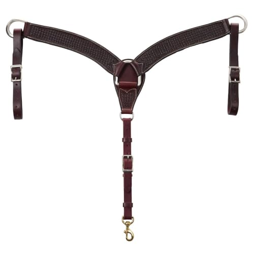 Cowboy Tack 2in Spider Stamp Breast Collar Rosewoo