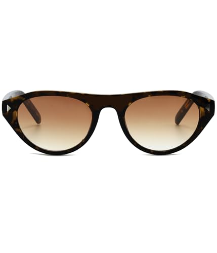 Image of EYLRIM Retro Oval Cat Eye Sunglasses for Women Men Trendy Flat Top Narrow Cateye Shades UV400 Protection