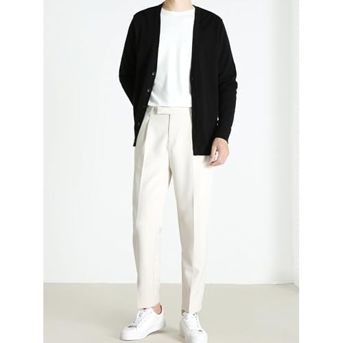 JEKE-DG Men's Loose Fit Casual Knit Sweater V Neck Button Down Basic Sweater Lightweight Solid Regular Sweaters2