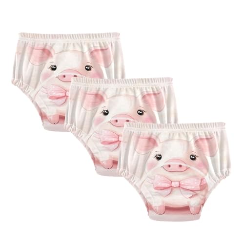 Coikll Pig with A Lovely Bow Toddler Training Underwear Waterproof Baby Pee Pants -3T
