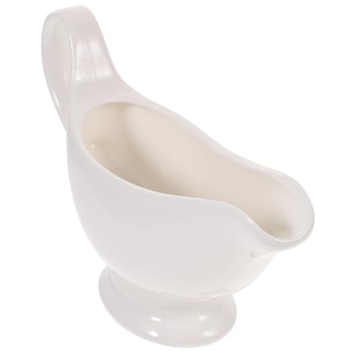 GLEAVI Ceramic Sauce Cup 200ml Gravy Boat Lid Versatile Use for Sauce Vinegar Spices