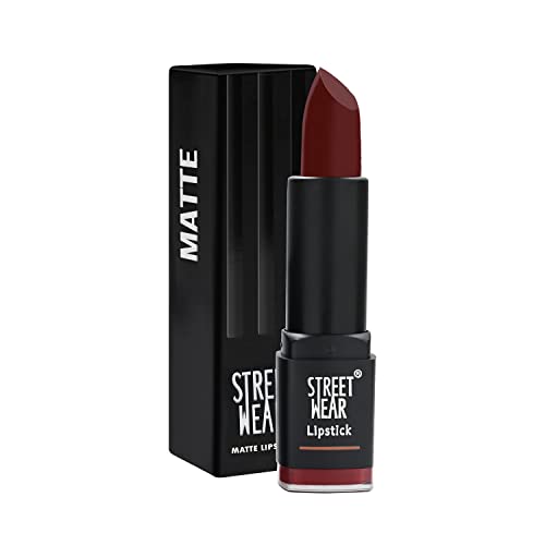 Image of STREET WEAR Matte Lipstick -BLUNT BERRY (Berry) - 4.2 gms -Longwear, Velvety texture, Fade-resistant, High Color payoff, Lightweight Matte Lipstick, Plant-based Canuuba wax, Paraben-free