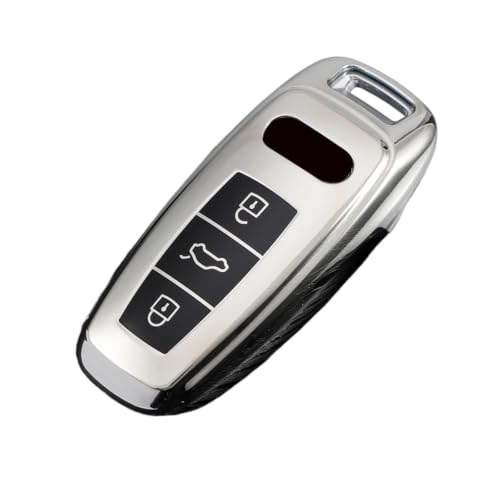 Funda de llave para Audi Q8 Q5 E-Tron protector rígido acabado plata