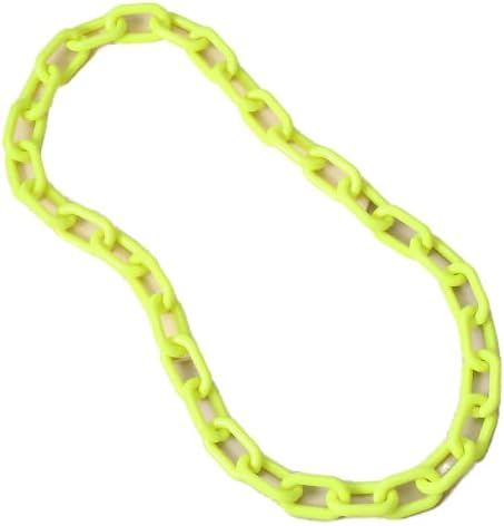 Wiwpar Long Acrylic Choker Necklace Paperclip Chain Necklace Minimalist Multicolor Chunky Chain Collar Necklace for Women and Girls (Fluorescent Green)