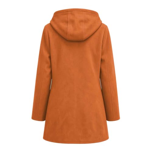 SHOPESSA Faux Suede Jacket Women Long Button Hooded Trench Coat with Pocket - image 6