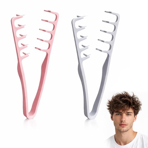 Peine de Textura Pack x2, Peine Anti-frizz Gris y Rojo miniatura 1