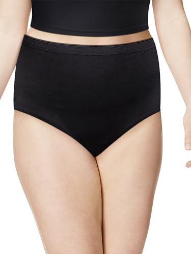 Image of Hanes Women's Underwear Briefs Pack, 6-Pack, Cotton Brief Panties for Women, Moisture-Wicking (Plus Size)