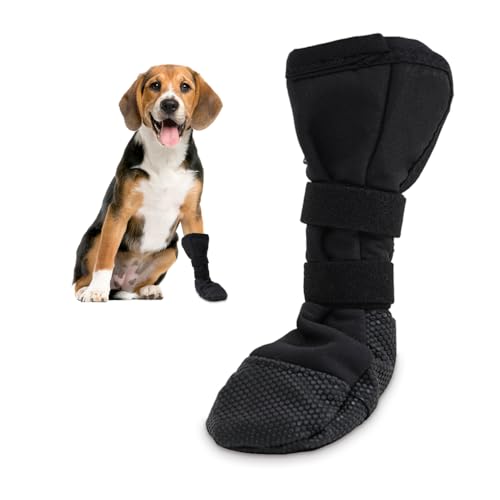 HMCEY Scarpe Per Cani,Scarpette Protezione Zampe Cane Antiscivolo,Stivali per Cani Impermeabili,Calze di Protezione per Cane Regolabili per Animali Domestici di Piccola, Media e Grande Taglia - L