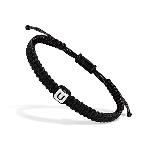 Bracelets for Teens Handmade Rope Braided U Initial Bracelets for Women Bracelet for Men Gifts for Her Him Girlfriend Boyfriend Jewelry U-white