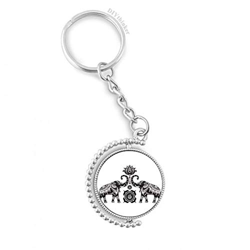 Porte-clés éléphant ami bague rotative multicolore 3x9cm DIYthinker