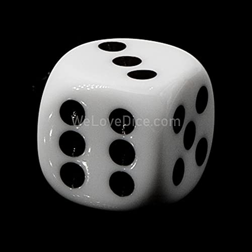 XL Würfel (20mm) in weiß/Schwarze Punkte - Made in Germany - WeLoveBeads - 5 Stück