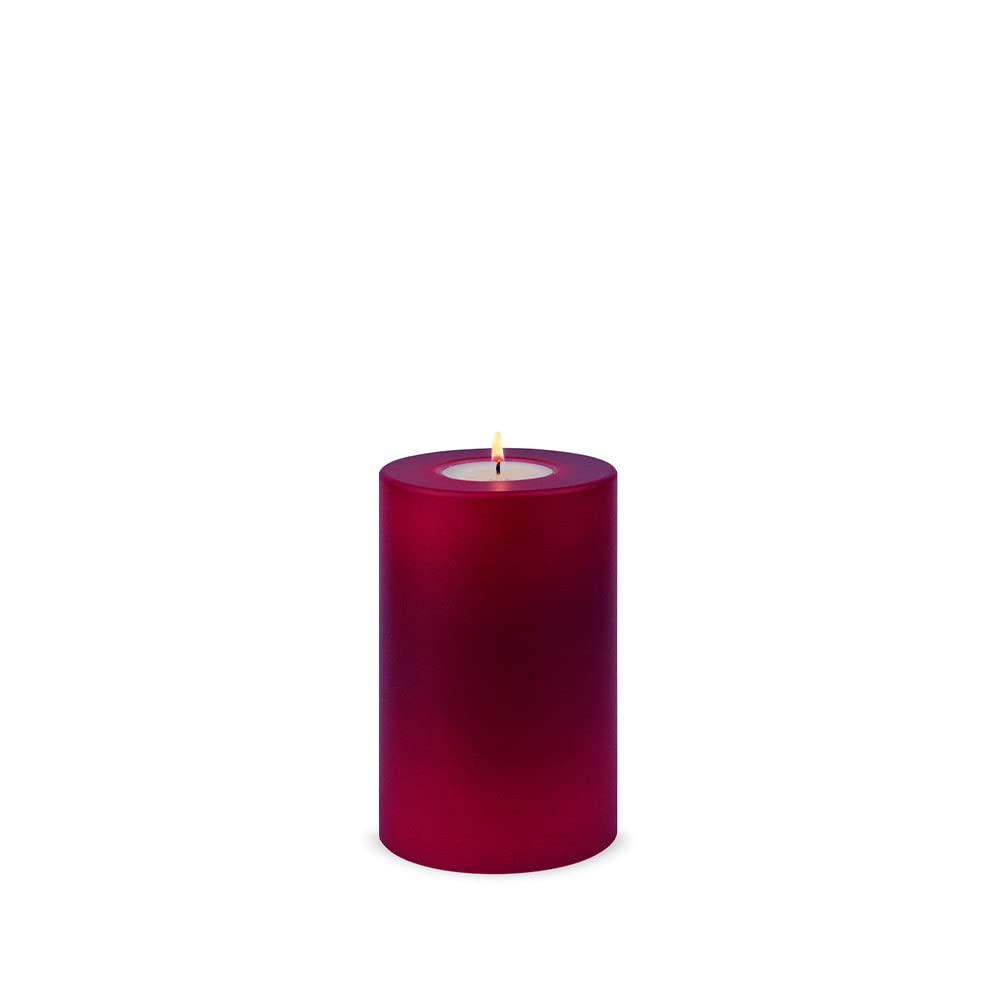 Qult Farluce Trend - świecznik na podgrzewacze w kształcie świecy • Merlot Red • Christmas Collection • świece adwentowe • świece bożonarodzeniowe • świeca • świeca z tworzywa sztucznego o wyglądzie świecy (Ø 8 x wys. 12 cm)