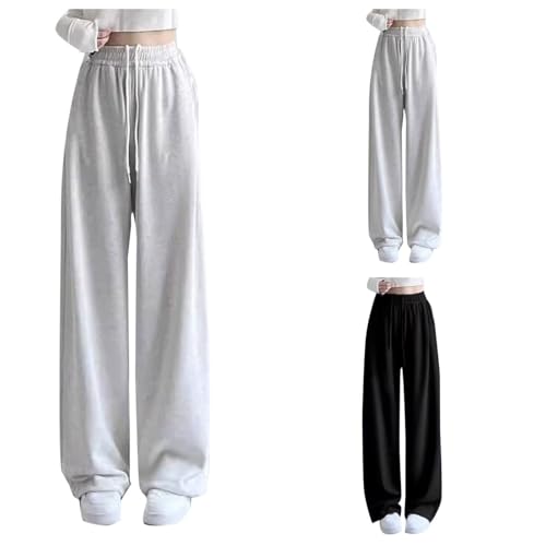 Teen Girls Baggy Wide Leg Sweatpants Elastic High Waist Jogger Pants Loose Fit Pants Athletic Breathable Trousers