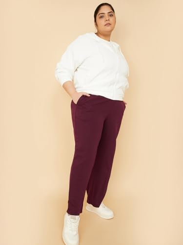 Image of Max Plus Size Women Solid Athleisure Track Pants, Regular Fit
