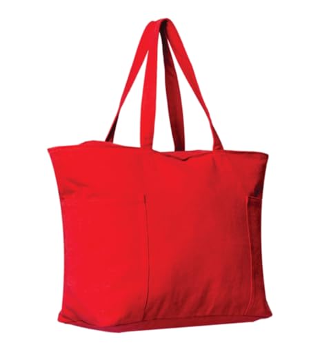 Bolso tote grande de lona con cierre de cremallera miniatura 4