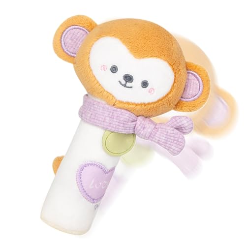 赤ちゃん用ソフトガラガラ、赤ちゃん用ガラガラおもちゃ | ビスタプリント手持ち式ベビークリンクルおもちゃ 赤ちゃん感覚玩具 - 感覚歯が生えるおもちゃ 快適なグリップ 動物ガラガラおもちゃ 男の子 女の子用