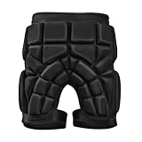 Pantaloni protettivi per fianchi con materiale altamente elastico per pattinaggio a rotelle, pattinaggio su ghiaccio, skateboard, protezione dei glutei, nero (L)