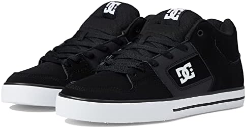 DC Men's Pure MID Casual Skate Shoe, Black/White, 15 | Image 3
