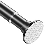 XUXRUS Small Tension Rod 18-26 inches Spring Shower Curtain Rod Black Adjustable Tension Rod No Drilling Short Shower Rod for Closet