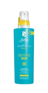 Bionike Defence Sun - Latte Spray Solare, per Pelli Sensibili e Intolleranti, Azione Protettiva e Antiossidante, Waterproof e non Appiccicoso, Lenisce e Ripara la Pelle, 200 ml