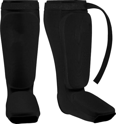 Elite Sports Shin Guards (Black, M)