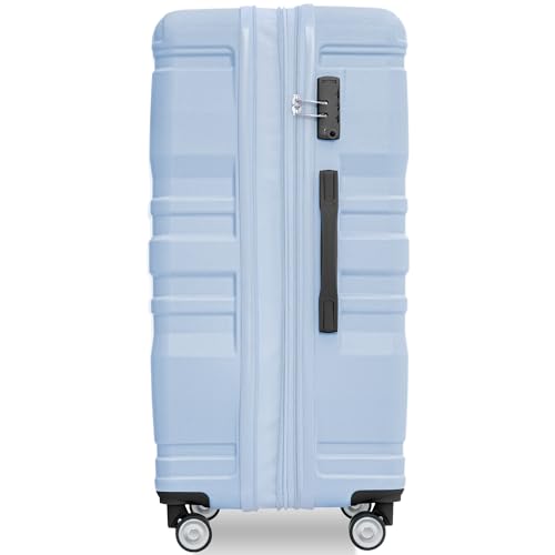 GOWE Luggage Sets New Model Expandable ABS Hardshell 3pcs Clearance Luggage Hardside Lightweight Suitcase Sets Spinner Wheels Suitcase with TSA Lock 20''24''28''(Baby Blue)4