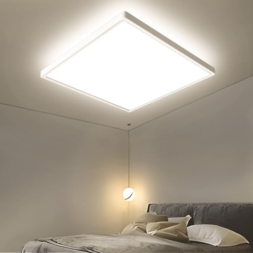 OTREN Plafoniera LED Soffitto Quadrata, 3000K Lampada da Soffitto LED Moderno, Plafoniera Bagno IP44 per Camera da Letto, Cucina, Soggiorno, Balcone, Ufficio, 30CM 2400LM