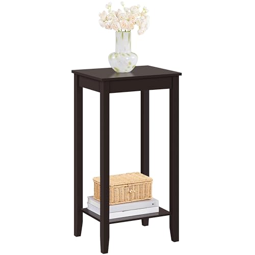 Topeakmart 2-Tier Tall End Table with Storage Shelf and Solid