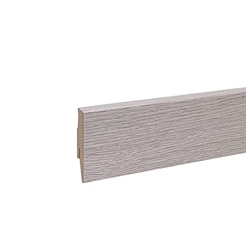 Leiste24 Dekor-Sockelleiste 60mm I Fußleiste 60 Höhe I stabiles MDF mit...